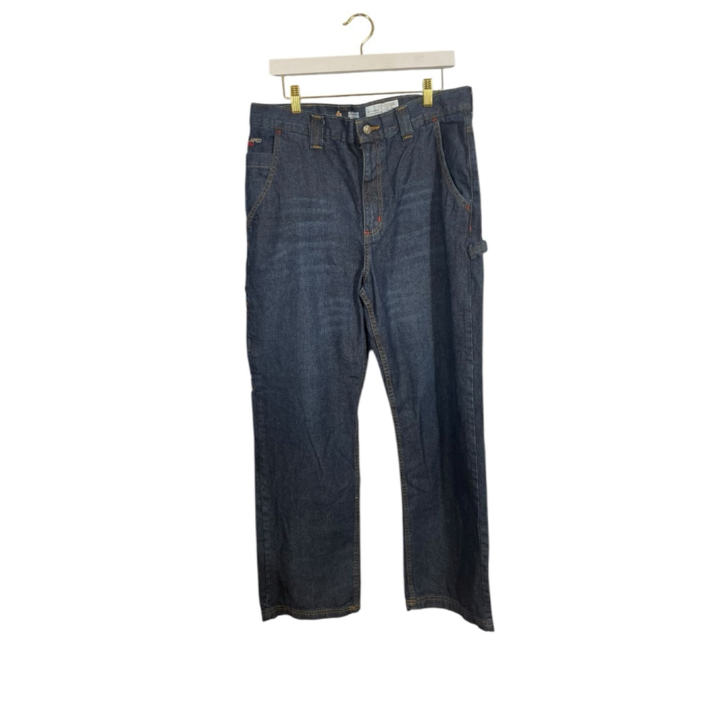 Men's 34 x 32 LAPCO FR Dark Blue Denim Flame Resistant utility workwear Jeans
